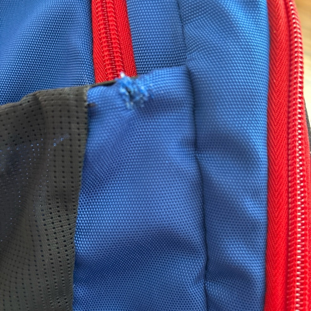 Adidas KU Jayhawks Student Backpack Bookbag Multi Pouches Laptop Red Blue - Picture 11 of 15
